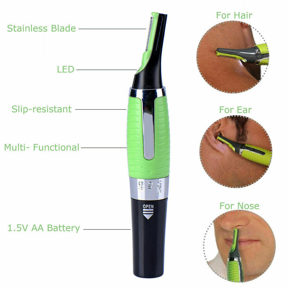 Nose Ear Face Neck Eyebrow Hair Mustache Beard Trimmer Shaver